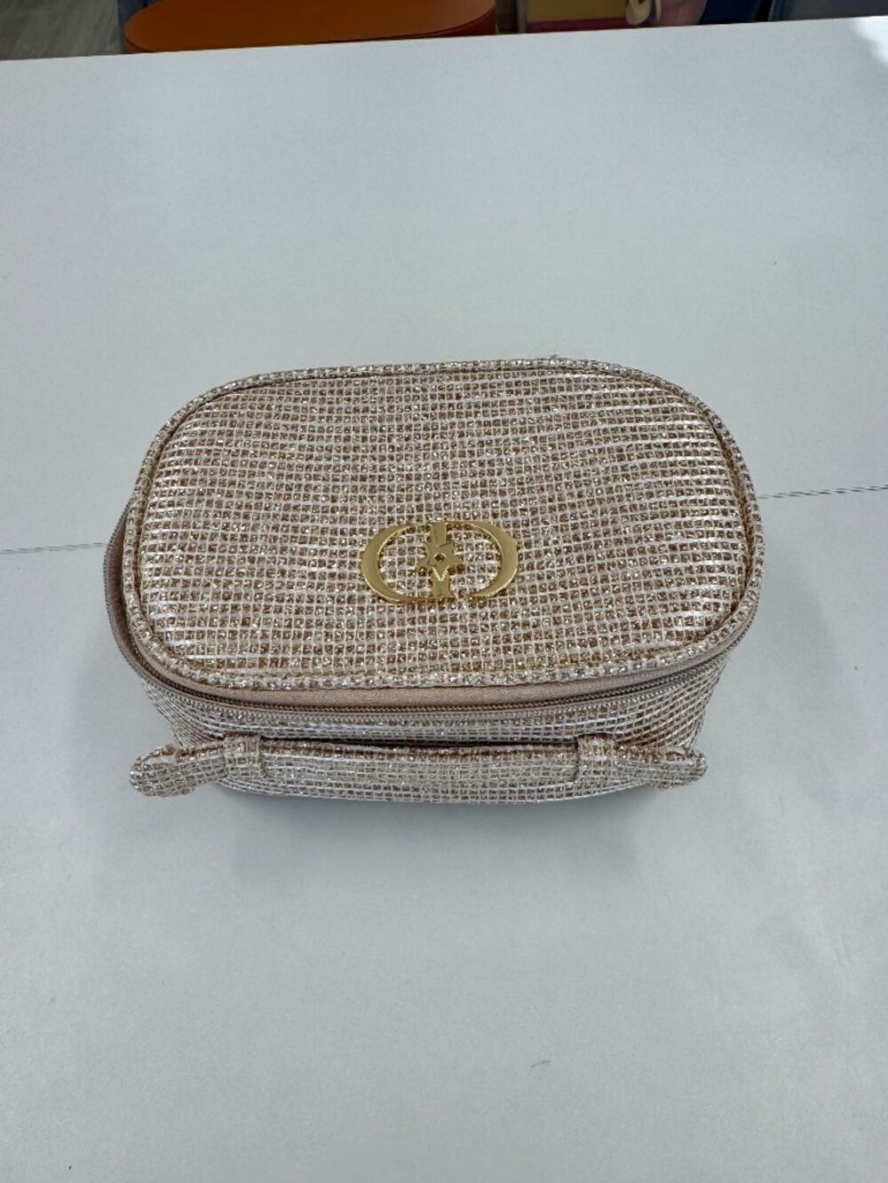 NWOT Dior Beauty Gold Sparkle Vanity Cosmetic Bag 2025 Limited Edition